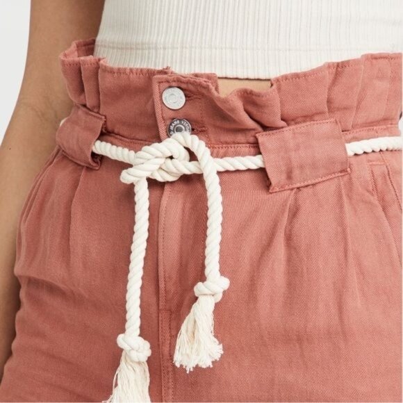 New  VERONICA BEARD Karter Linen-Cotton Belted Pants in Mocha Size 4 - Picture 5 of 15